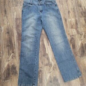 Bogari Straight Leg Blue Jeans Size 8 Mid Rise Classic Denim Excellent